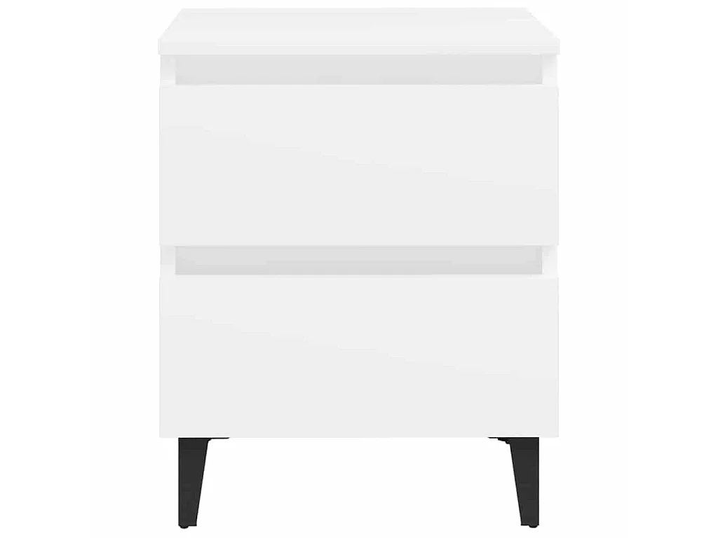 Comodini 2 pz Bianco 40x35x50 cm in Legno Multistrato