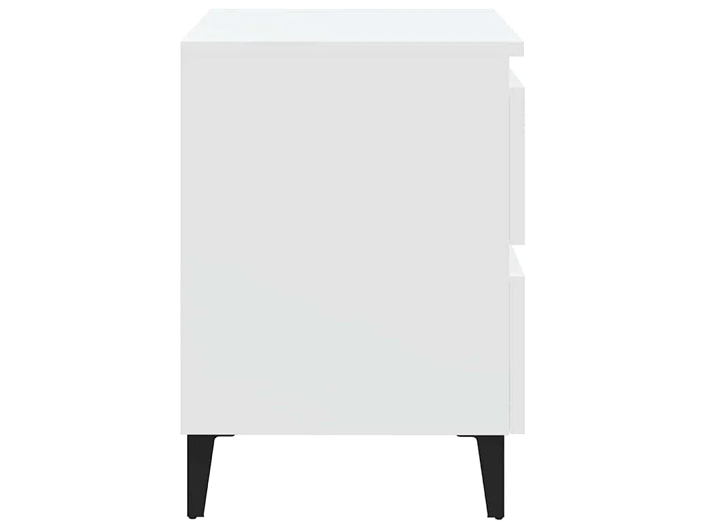Comodini 2 pz Bianco 40x35x50 cm in Legno Multistrato