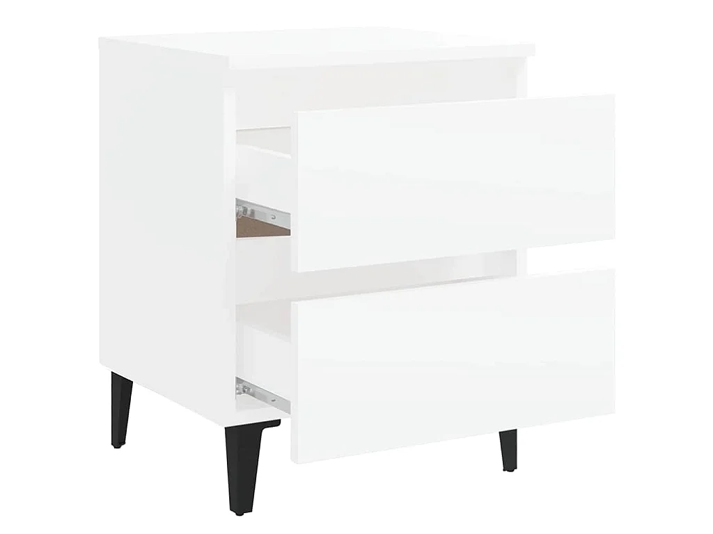 Comodini 2 pz Bianco 40x35x50 cm in Legno Multistrato
