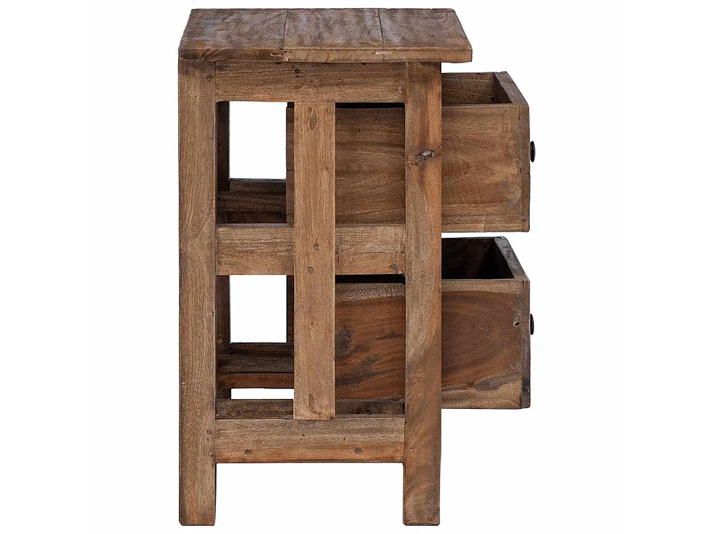 Table de chevet bois massif d'acajou 40x30x51 cm