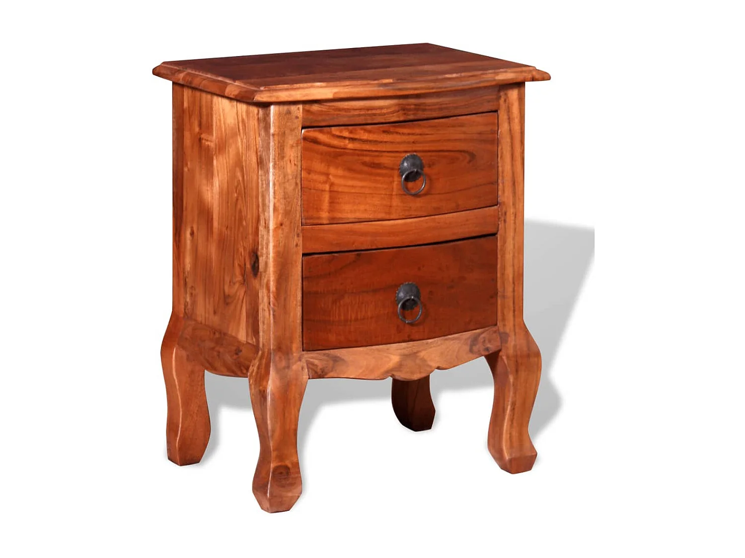 Table de chevet avec tiroirs Bois d'acacia massif