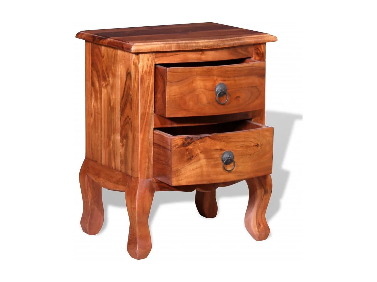 Table de chevet avec tiroirs Bois d'acacia massif