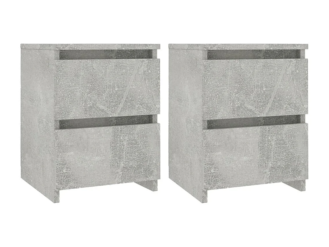 Nachtkastjes 2 st 30x30x40 cm bewerkt hout betongrijs