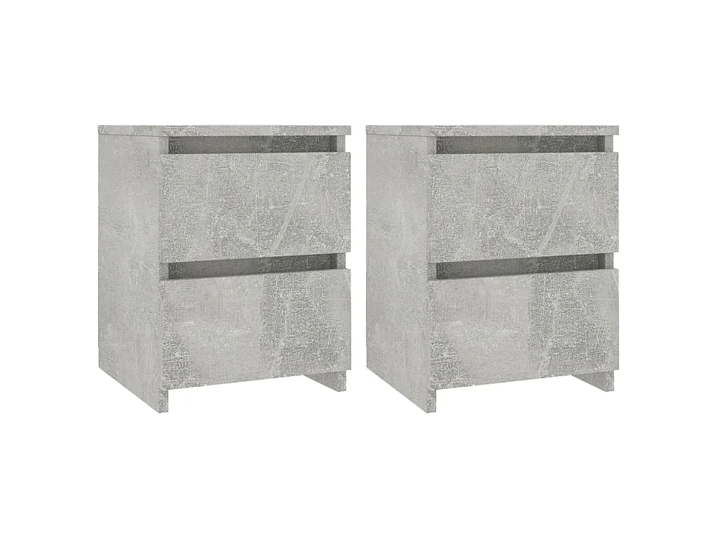 Nachtkastjes 2 st 30x30x40 cm bewerkt hout betongrijs