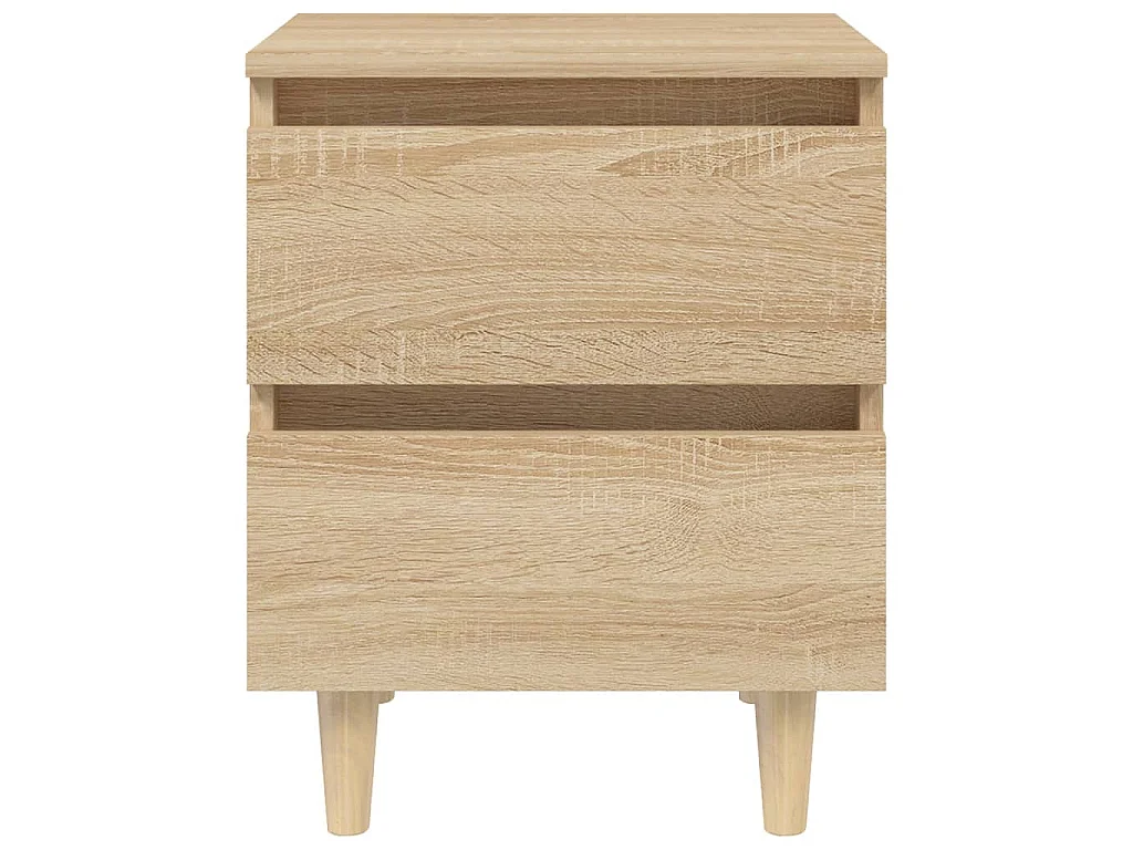 Mesas cabeceira 2 pcs c/ pernas pinho 40x35x50 cm carv. sonoma