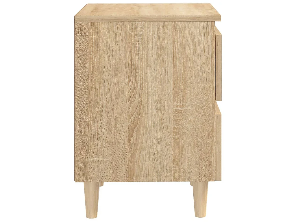 Mesas cabeceira 2 pcs c/ pernas pinho 40x35x50 cm carv. sonoma