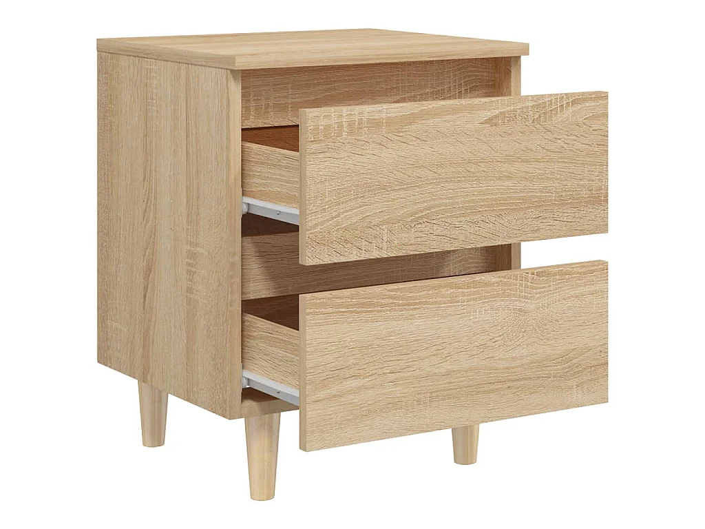 Mesas cabeceira 2 pcs c/ pernas pinho 40x35x50 cm carv. sonoma