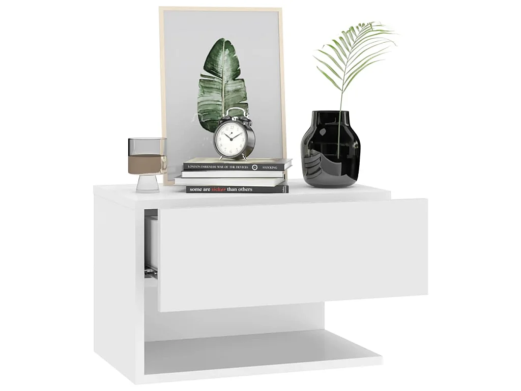 Wand-Nachttisch Weiß