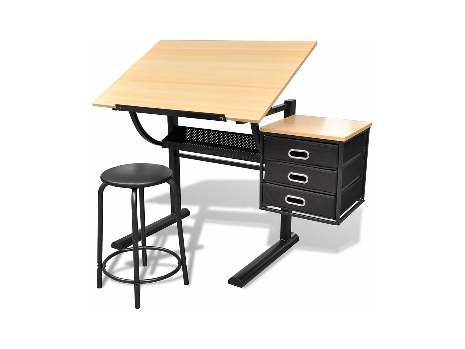 Table à dessin inclinable à 3 tiroirs avec tabouret