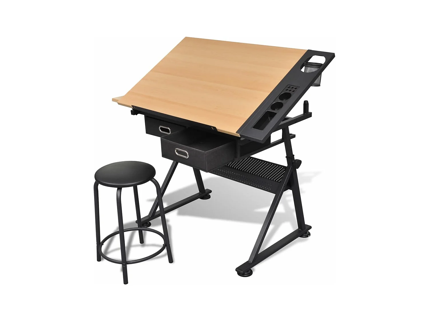 Table à dessin inclinable 2 tiroirs et tabouret