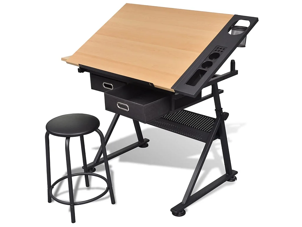 Tekentafel met 2 lades en kruk