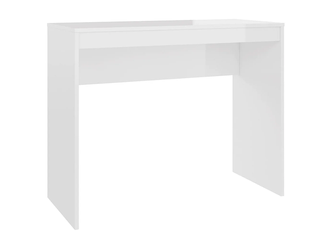 Escritorio de madera contrachapada blanco brillo 90x40x72 cm