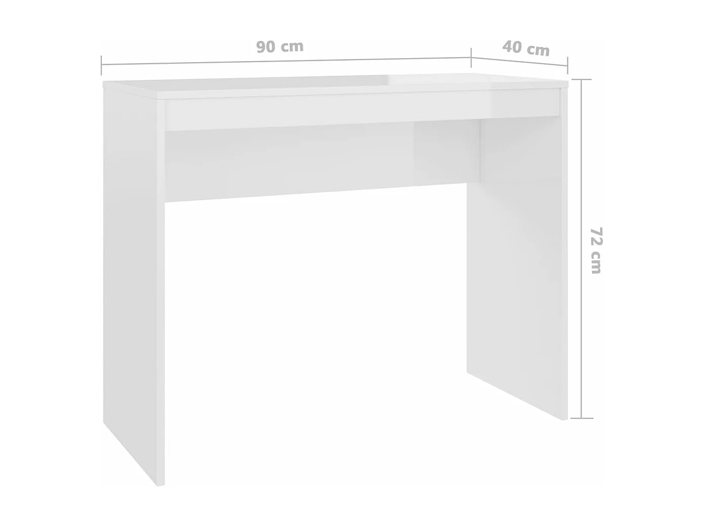 Bureau Blanc brillant 90x40x72 cm Bois d'ingénierie