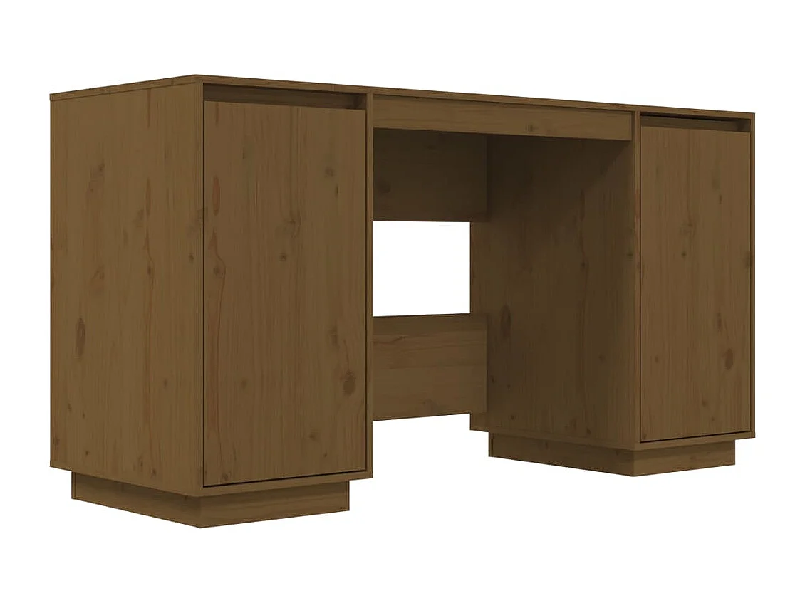 Secretária 140x50x75 cm pinho maciço castanho-mel