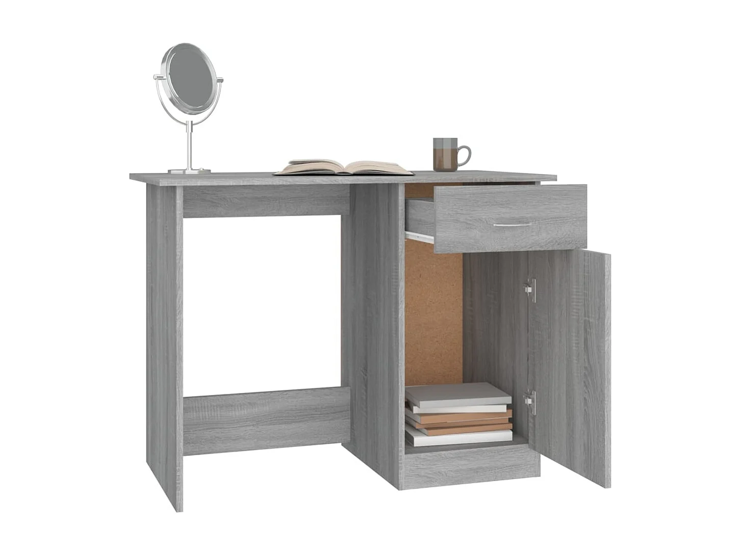Escritorio de madera contrachapada gris Sonoma 100x50x76 cm