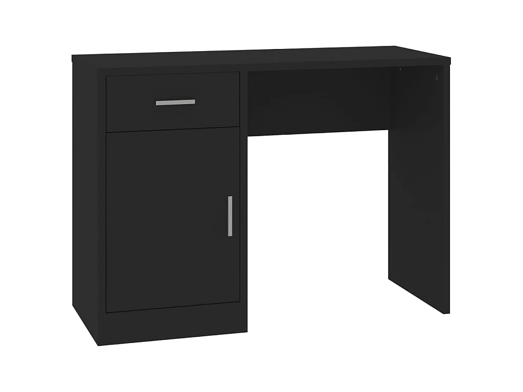 Bureau avec tiroir et armoire Noir 100x40x73 cm Bois ingénierie