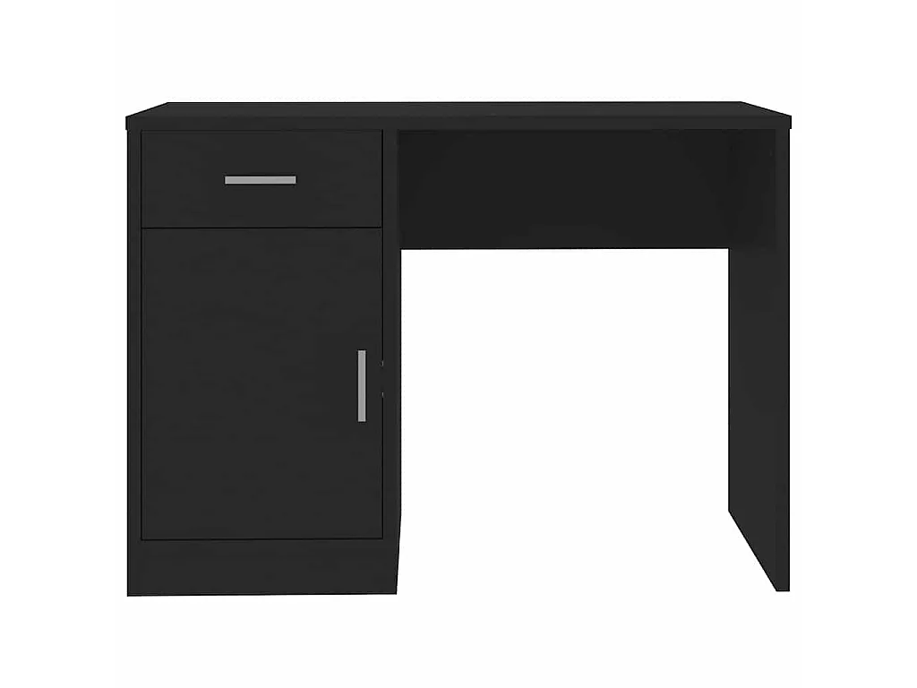Bureau avec tiroir et armoire Noir 100x40x73 cm Bois ingénierie