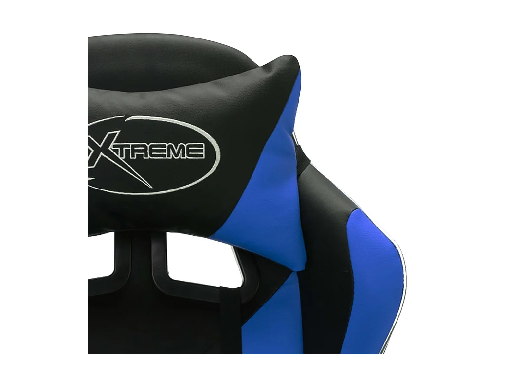 Racestoel met RGB LED-verlichting kunstleer blauw en zwart