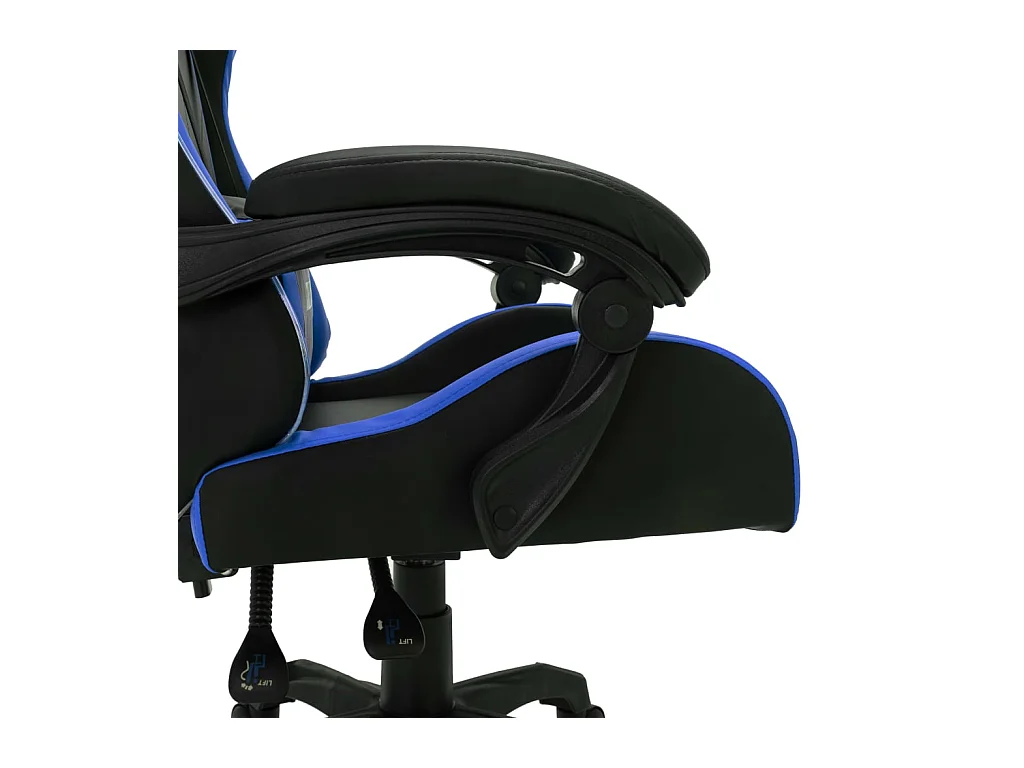 Racestoel met RGB LED-verlichting kunstleer blauw en zwart