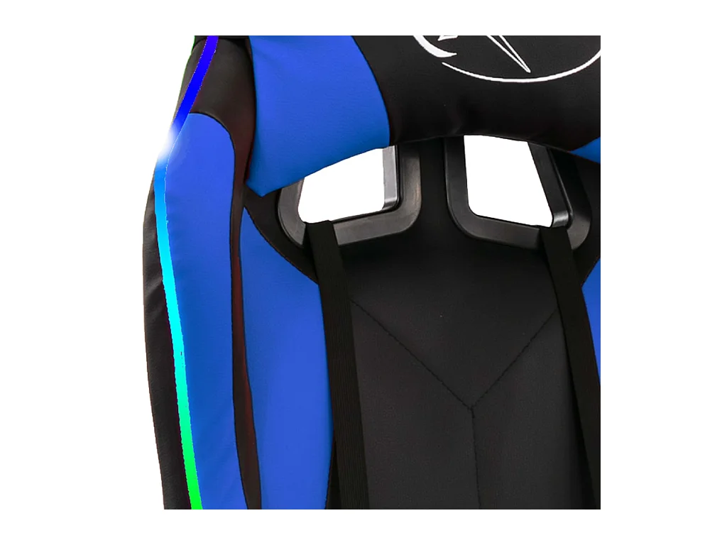 Racestoel met RGB LED-verlichting kunstleer blauw en zwart