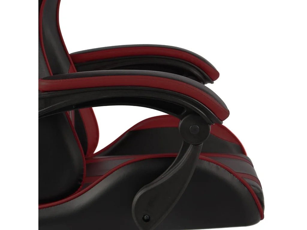 Sedia da Gaming con Poggiapiedi Nero e Rosso Vino in Similpelle