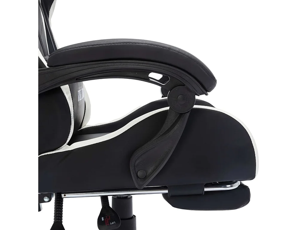 Sedia da Gaming con Luci a LED RGB Bianca e Nera in Similpelle