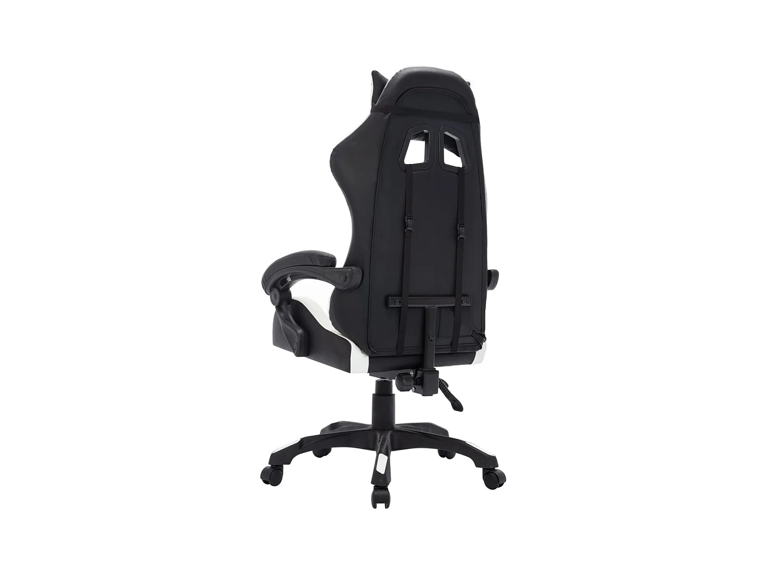 Silla gaming con luces LED RGB cuero sintético blanco y negro