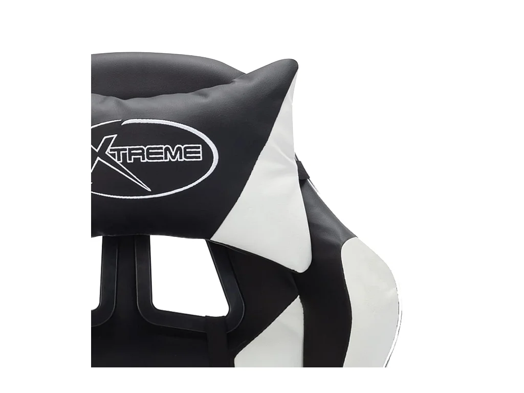 Silla gaming con luces LED RGB cuero sintético blanco y negro