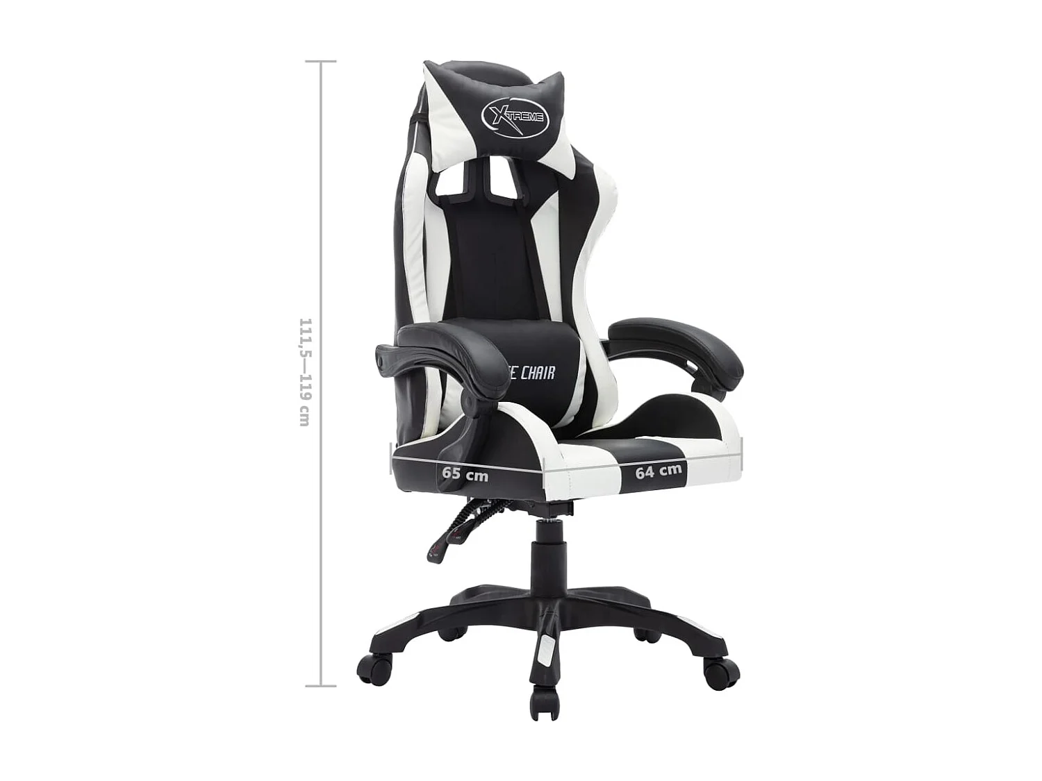 Gaming-Stuhl mit RGB LED-Leuchten Weiß und Schwarz Kunstleder