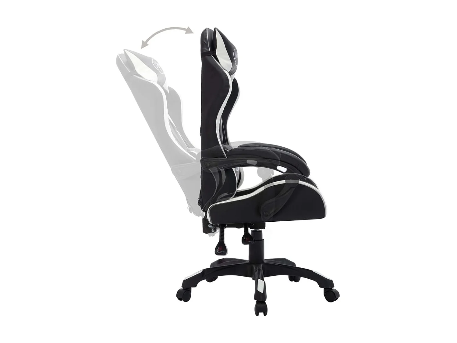 Gaming-Stuhl mit RGB LED-Leuchten Weiß und Schwarz Kunstleder