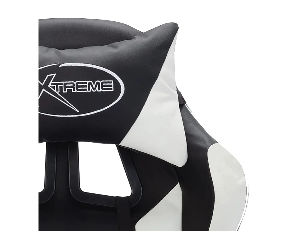 Gaming-Stuhl mit RGB LED-Leuchten Weiß und Schwarz Kunstleder