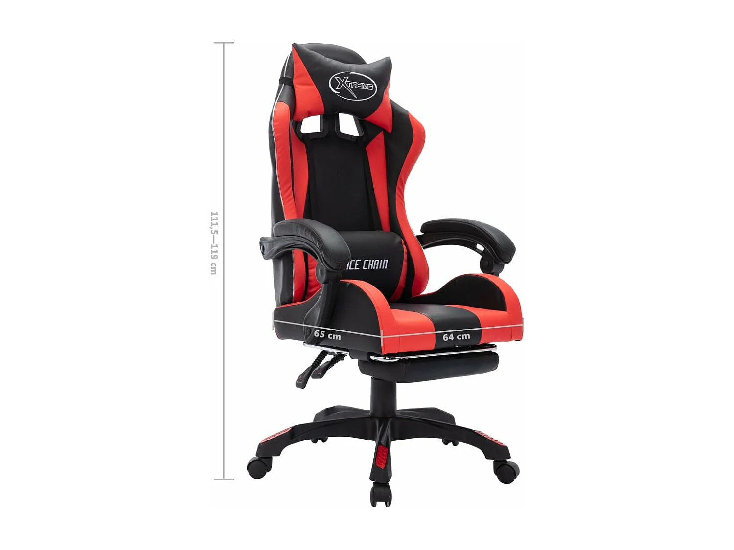 Fauteuil de jeux vidéo avec LED RVB Rouge et noir Similicuir