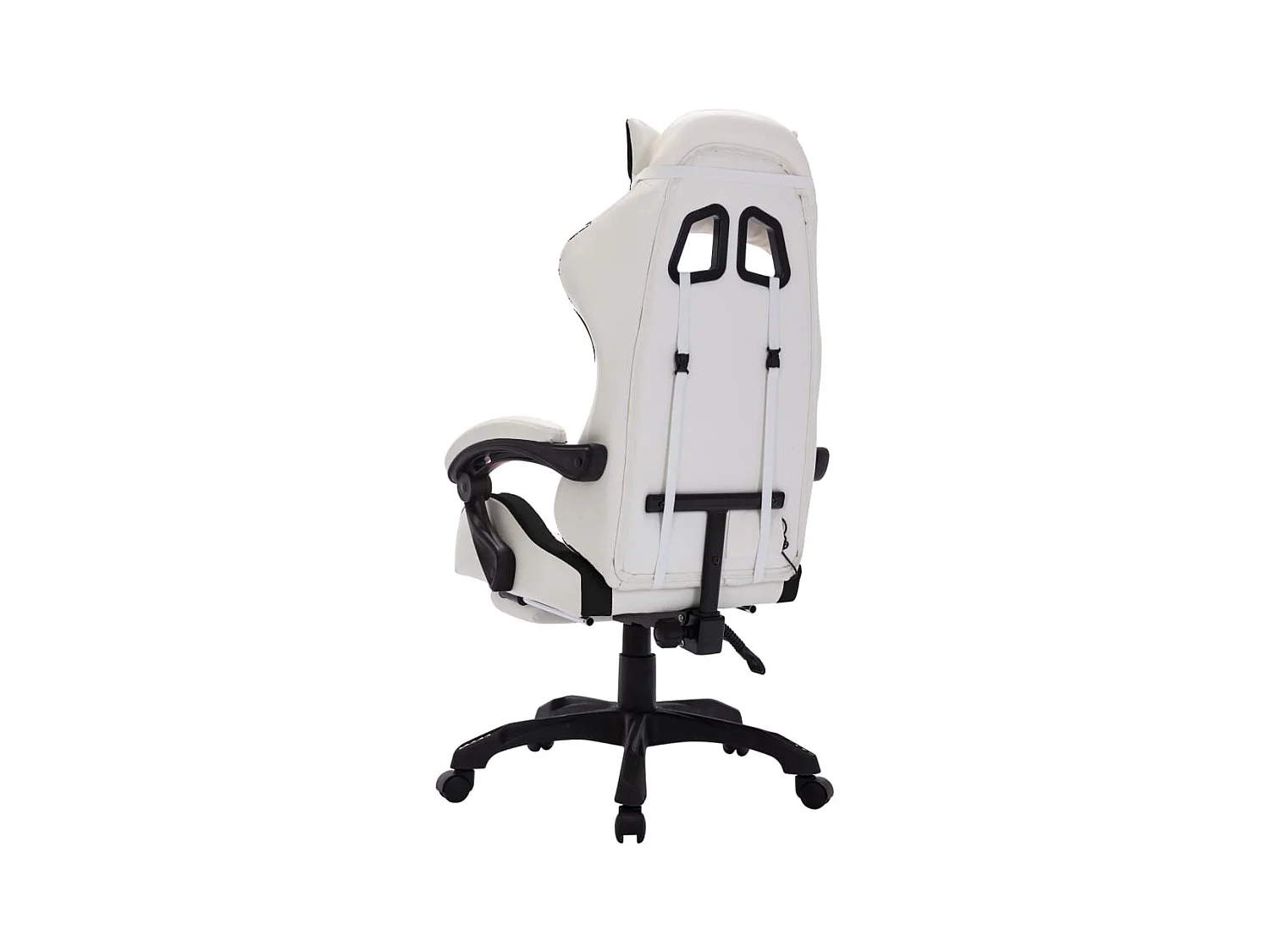 Fauteuil de jeux vidéo avec LED RVB Noir et blanc Similicuir