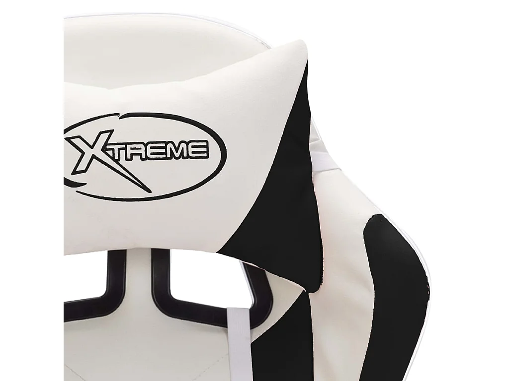 Fauteuil de jeux vidéo avec LED RVB Noir et blanc Similicuir