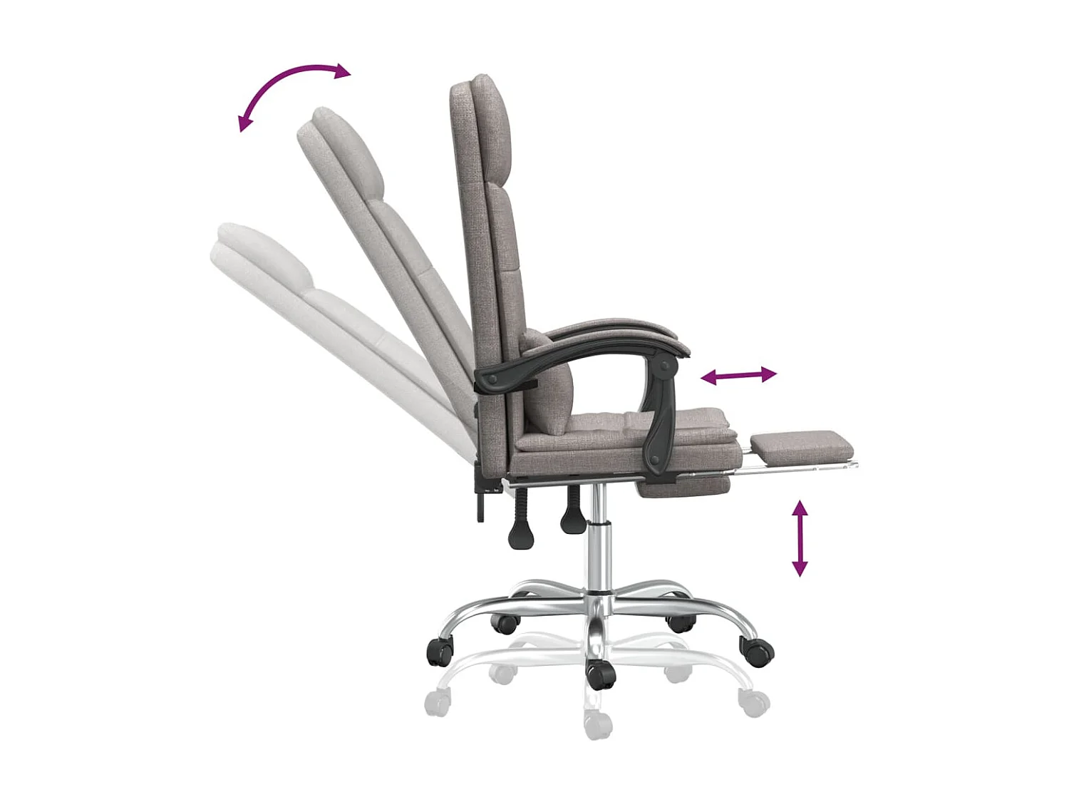 Kantoorstoel massage verstelbaar stof taupe