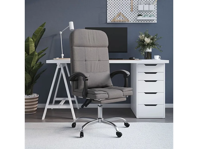 Fauteuil de massage inclinable de bureau Taupe Tissu