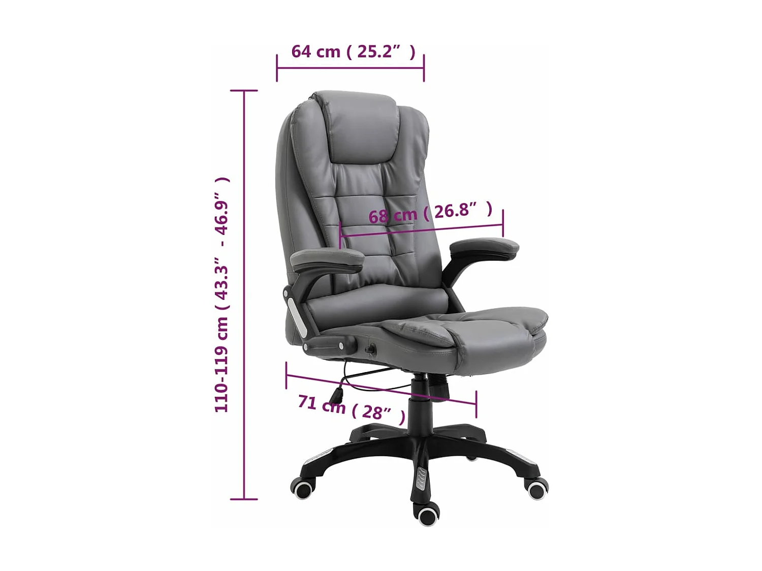 Chaise de bureau Anthracite Similicuir