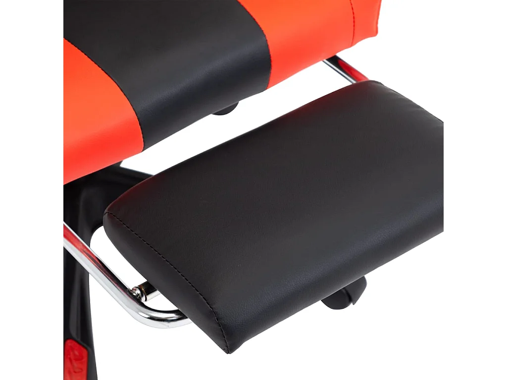 Fauteuil de jeux vidéo et repose-pied Rouge et noir Similicuir