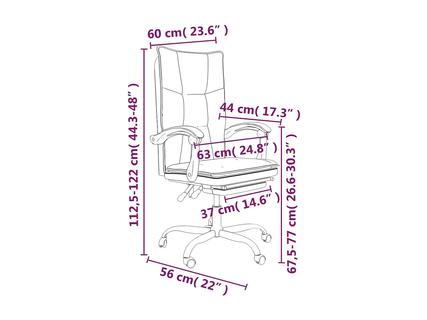 Fauteuil inclinable de bureau Crème Similicuir
