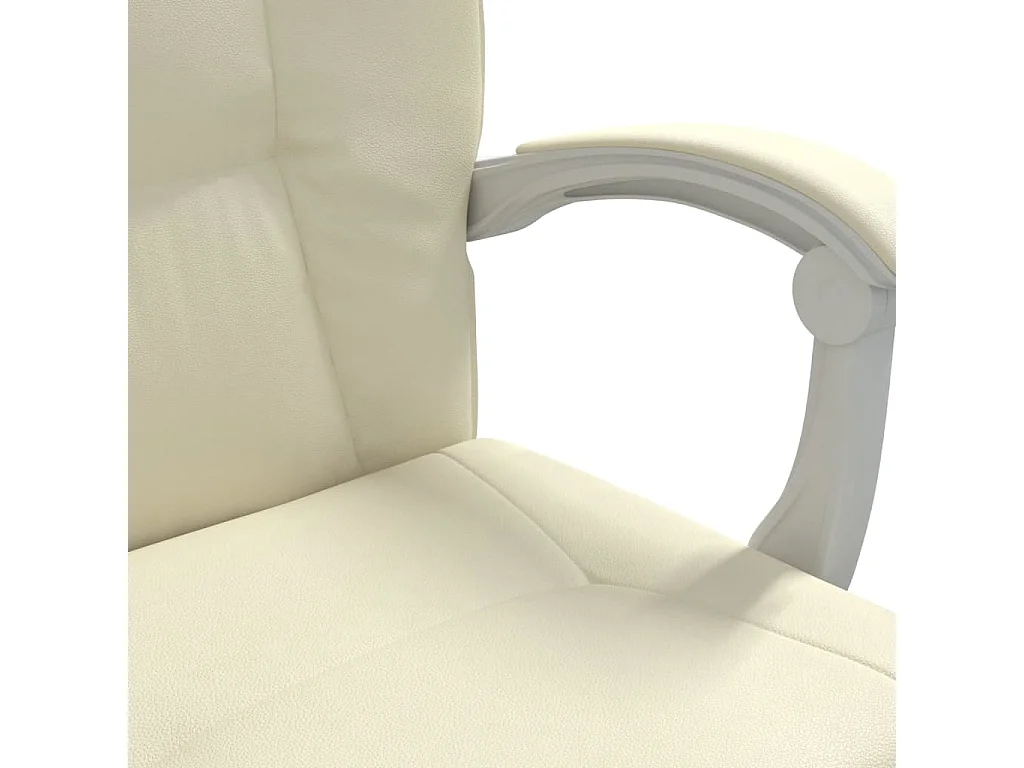 Fauteuil inclinable de bureau Crème Similicuir