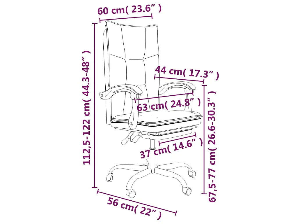 Kantoorstoel verstelbaar kunstleer crèmekleurig