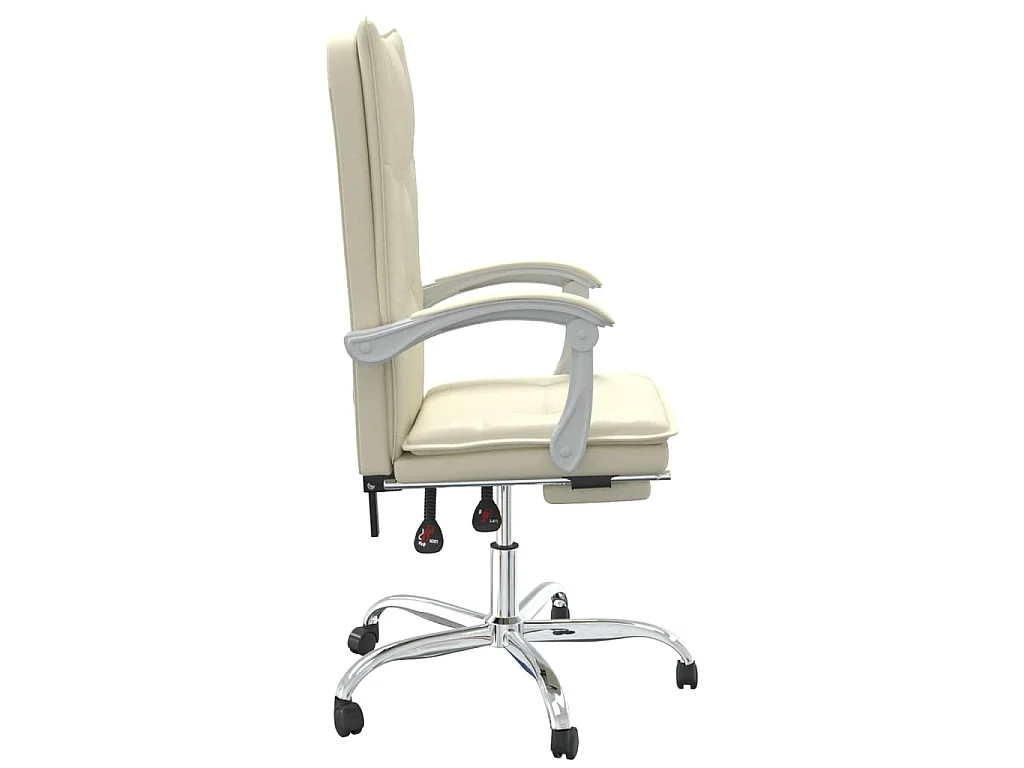 Kantoorstoel verstelbaar kunstleer crèmekleurig