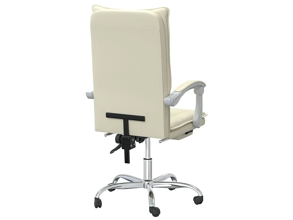 Kantoorstoel verstelbaar kunstleer crèmekleurig