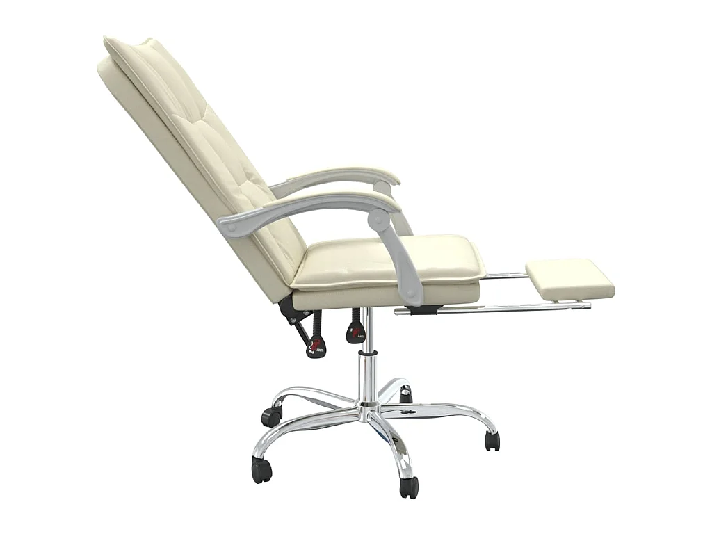 Kantoorstoel verstelbaar kunstleer crèmekleurig