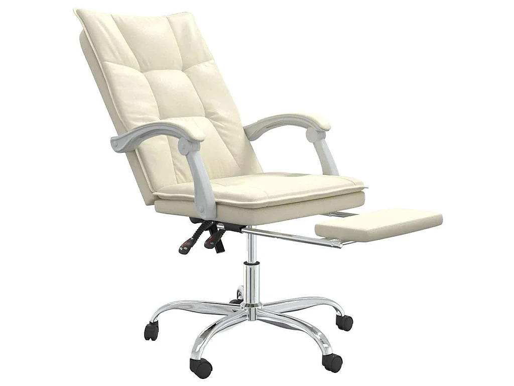 Fauteuil inclinable de bureau Crème Similicuir