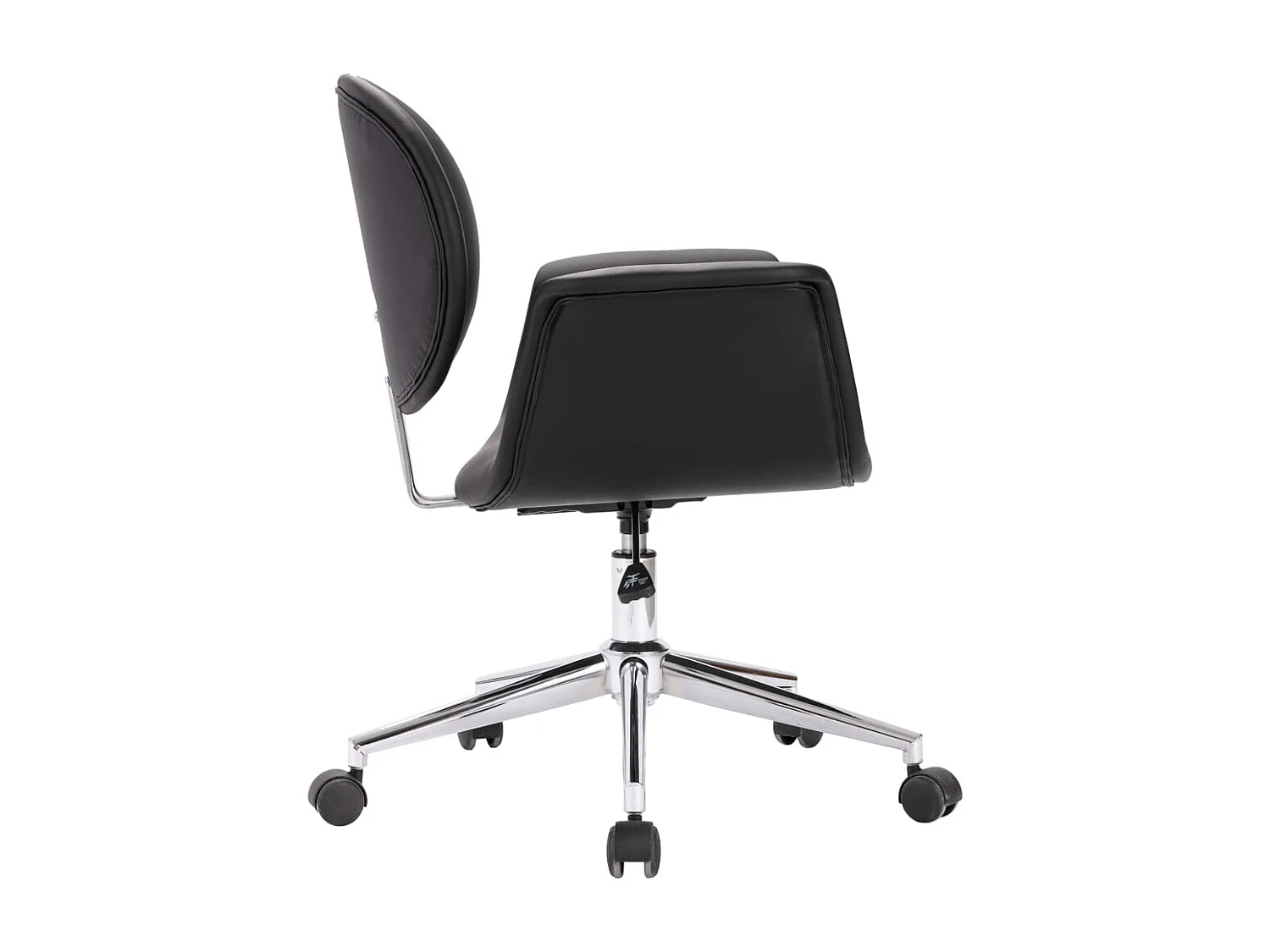 Cadeira de escritório giratória couro artificial preto