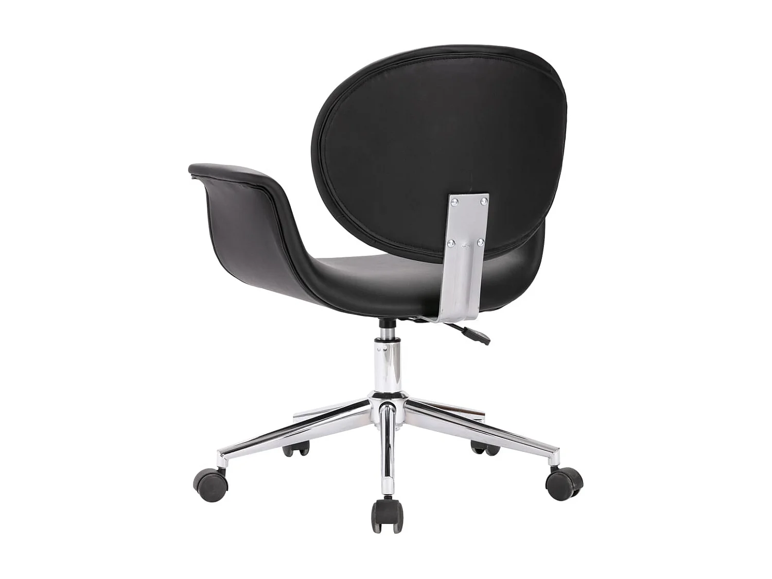 Cadeira de escritório giratória couro artificial preto