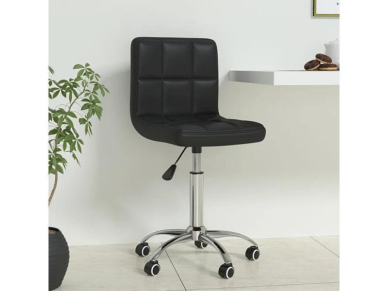 Chaise de bureau pivotante Noir Similicuir