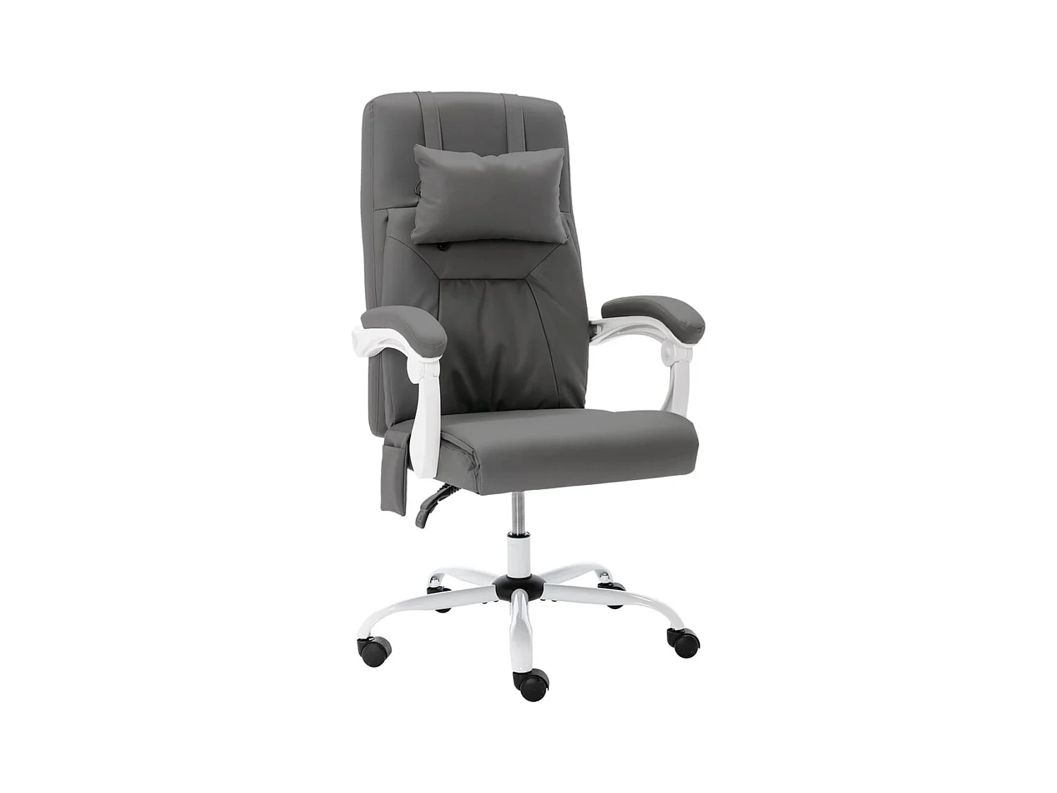 Kantoormassagestoel kunstleer grijs