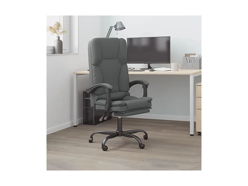 Fauteuil de massage inclinable de bureau Gris foncé Tissu